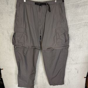 S REI‎ Pants Mens L Grey Convertible Cargo Hiking Outdoor Zip Off
